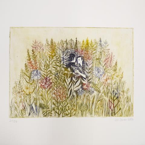 Im Garten - Radierung