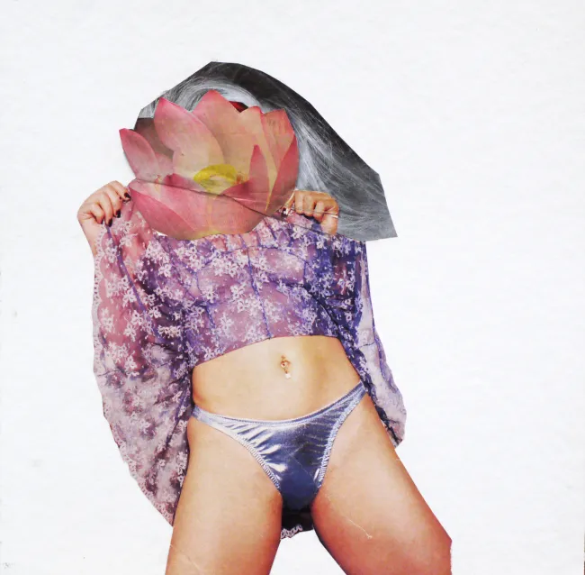 Klappcollage Lotuskopf